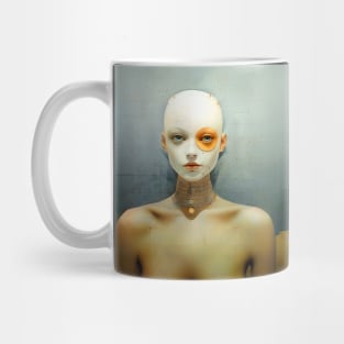 Calm Girl on Blue on a Dark Background Mug